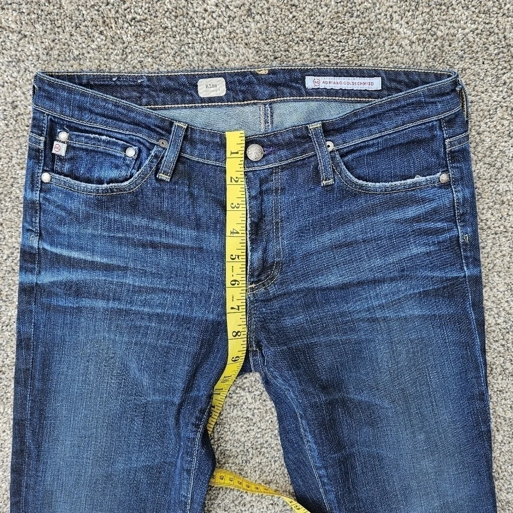 AG Adriano Goldschmied The Kiss Slim Straight Jeans Medium Wash Low Rise Sz 30R